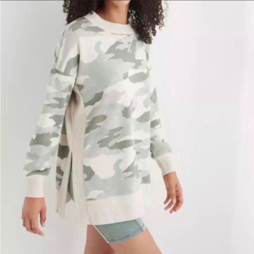 Aerie Good Vibes Desert Camo Pullover XS